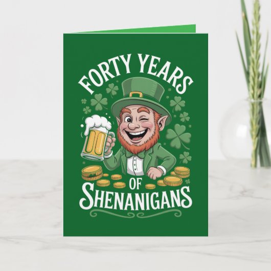 Carte d'anniversaire 40 ans de la Saint-Patrick (Devant)