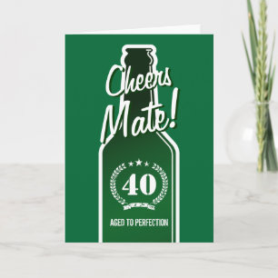 Carte d'anniversaire 40 ans pour hommes Vieilli
