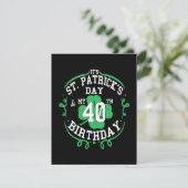 Carte d'anniversaire 40 ans Saint-Patrick (Debout devant)