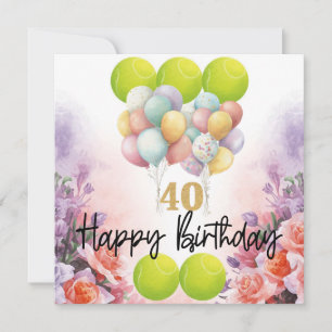 Carte d'anniversaire 40 ans Tennis