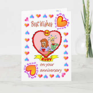 Carte d'anniversaire 40 rubis