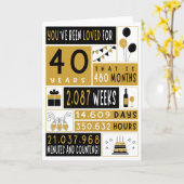 Carte d'anniversaire 40e, Carte de voeux, 40 ans (Fleur jaune)
