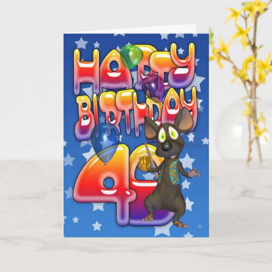 Carte d'anniversaire 40e, Joyeux anniversaire (Fleur jaune)