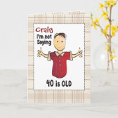 Carte d'anniversaire 40e pour homme - Drôle (Fleur jaune)