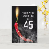 Carte d'anniversaire 45 ans Red Hot Pepper (Fleur jaune)