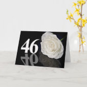 Carte d'anniversaire 46e avec une rose blanche cla (Fleur jaune)
