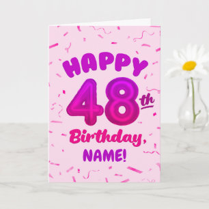 Carte d'anniversaire 48 ans avec nom personnalisé