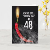 Carte d'anniversaire 48 ans Red Hot Pepper (Fleur jaune)