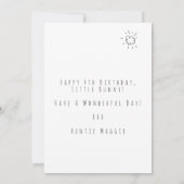 Carte d'anniversaire 4 ans avec un lapin floral (Dos)