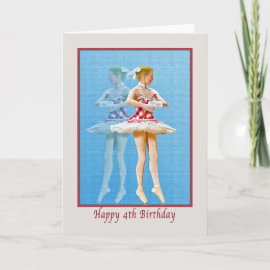 Carte d'anniversaire 4 avec Twirling Ballerina (Devant)