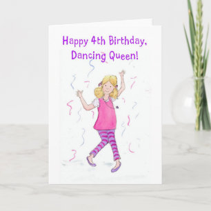 Carte d'anniversaire 4 pour fille