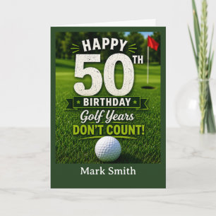 Carte d'anniversaire 50 ans de golf pour golfeur s