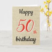 Carte d'anniversaire 50 ans écriture joyeux annive (Fleur jaune)