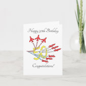 Carte d'anniversaire 50 ans Red Jet Planes (Devant)