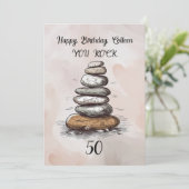 Carte d'anniversaire 50 ans You Rock (Debout devant)