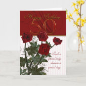 Carte d'anniversaire 50e avec Rose (Fleur jaune)