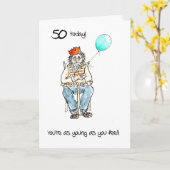 Carte d'anniversaire 50e légende pour un homme (Fleur jaune)