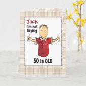 Carte d'anniversaire 50e pour homme - Drôle (Fleur jaune)