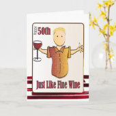 Carte d'anniversaire 50e pour homme - Drôle (Fleur jaune)