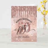 Carte d'anniversaire 50e Rose Gold (Fleur jaune)