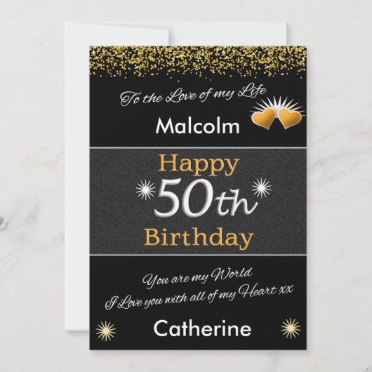 Carte d'anniversaire 50th Mans vintage (Devant)