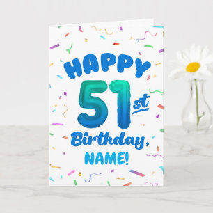 Carte d'anniversaire 51 ans avec nom personnalisé