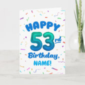 Carte d'anniversaire 53 ans avec nom personnalisé (Devant)