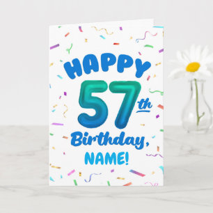 Carte d'anniversaire 57 ans avec nom personnalisé