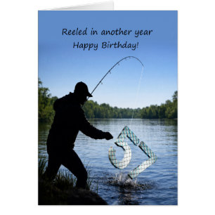Carte d'anniversaire 57 ans pour un pêcheur