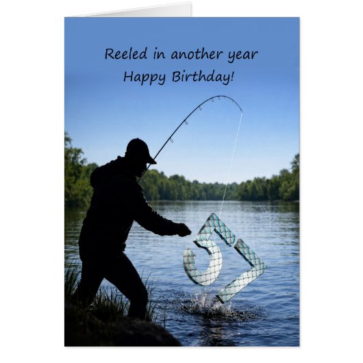 Carte d'anniversaire 57 ans pour un pêcheur  (Devant)