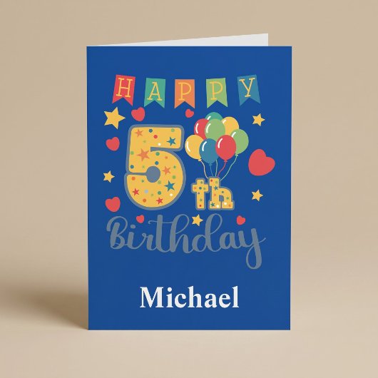 Carte d'anniversaire 5 ans joyeux