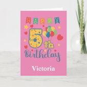 Carte d'anniversaire 5 ans joyeux (Devant)