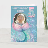 Carte d'anniversaire 5 ans Queue de Sirène avec 1 (Devant)