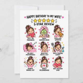 Carte d'anniversaire 5 étoiles pour femme drôle Ca