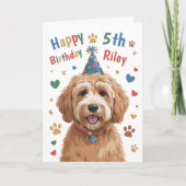 Carte d'anniversaire 5 mignonette personnalisée po (Devant)