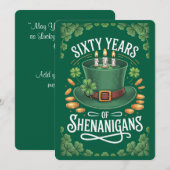 Carte d'anniversaire 60 ans de la Saint-Patrick (Devant / Derrière)