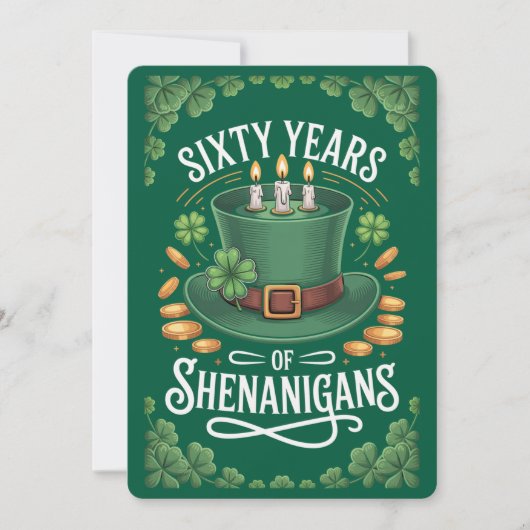 Carte d'anniversaire 60 ans de la Saint-Patrick (Devant)