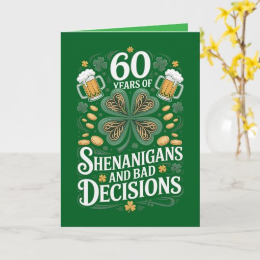Carte d'anniversaire 60 ans de la Saint-Patrick (Fleur jaune)