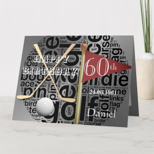 Carte d'anniversaire 60 ans personnalisée sur le t (Devant)