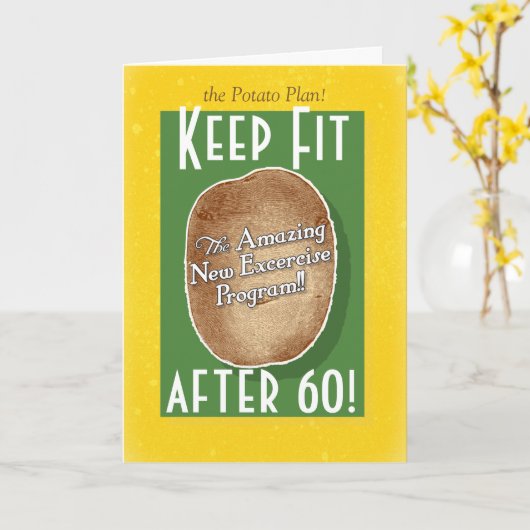 Carte d'anniversaire 60 ans : Programme de fitness (Fleur jaune)