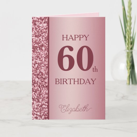 Carte d'anniversaire 60 ans Rose Gold (Devant)