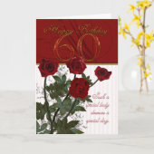 Carte d'anniversaire 60e avec Rose (Fleur jaune)