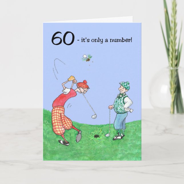 Carte d'anniversaire 60e pour un golfeur (Devant)