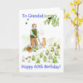Carte d'anniversaire 60e pour un grand-père (Fleur jaune)