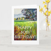 Carte d'anniversaire 60e - Soirée dans les prés (Fleur jaune)