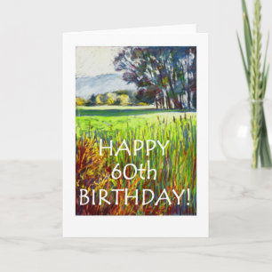 Carte d'anniversaire 60e - Soirée dans les prés