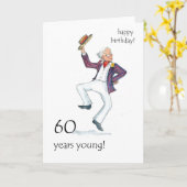 Carte d'anniversaire 60th - Man Dancing! (Fleur jaune)