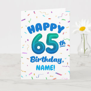 Carte d'anniversaire 65 ans avec nom personnalisé