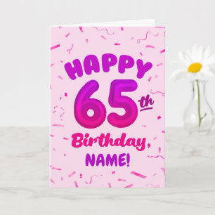 Carte d'anniversaire 65 ans avec nom personnalisé