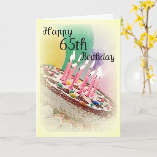 Carte d'anniversaire 65e (Fleur jaune)